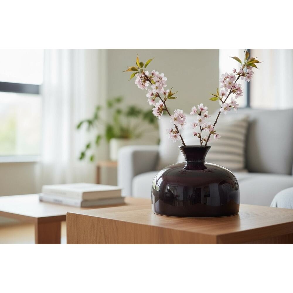 Black and red table vase